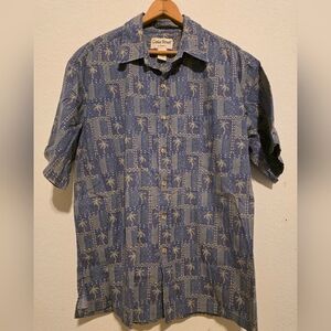 VTG Cooke Street Shirt Men's Large Blue Beach Resort The Descendants Clooney